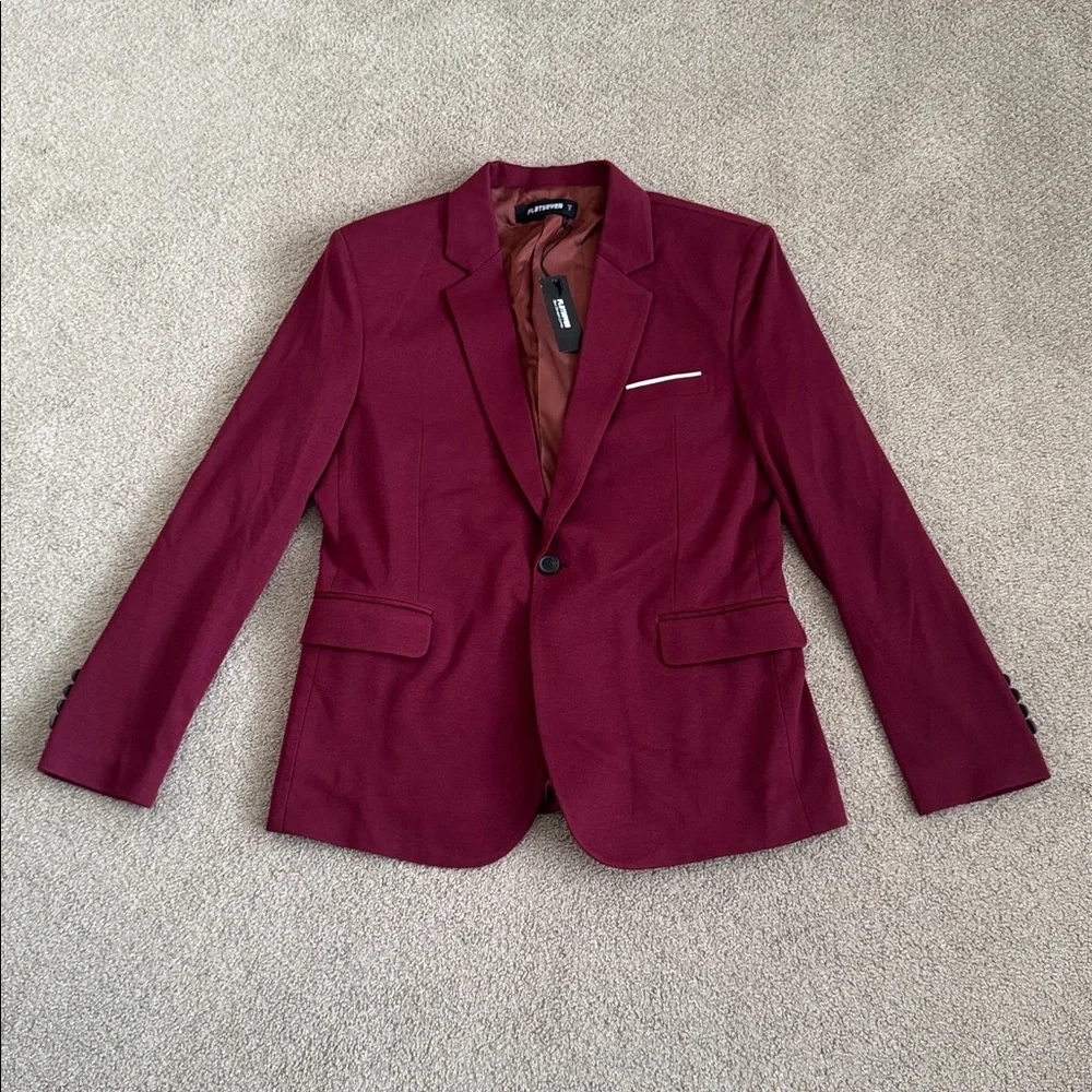 M114 NWT FlatSeven Classic Slim One Button Notched Lapel Suit Jacket‎ - Size: S